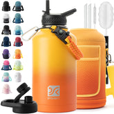 DYSANKY 64 oz insulated bottle with carrier bag for easy hiking transport