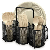 DysanVica utensil caddy with four compartments keeps the kitchen organized.