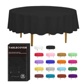 D&Z black round tablecloth 84in for quick stylish setup