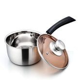 E-far 1-qt stainless steel saucepan with glass lid for quick, even cooking