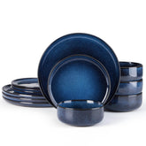 E-far dinnerware plates in deep sea blue for everyday meals
