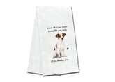 E&S Pets Jack Russell towel front design enhances kitchen decor and absorbency