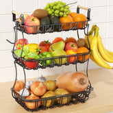 EACONPT 3-tier fruit basket assembly on counter keeps area tidy and accessible.