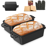 EAOENLS 9x5 loaf pan with lid in action, ideal for sourdough and sandwich bread.