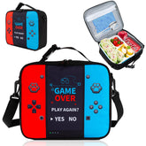 Easozoom game-console lunch bag front design in bold colors for school days.