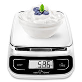 Easy@Home digital scale top view highlights its slim profile for easy storage