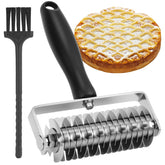 Ecavria pastry lattice roller in top view for precise lattice tops on pies.