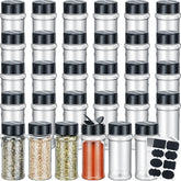 Eccliy 36-pack spice jars with labels for organized kitchen storage.