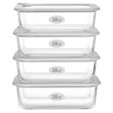 EcoEvo rectangle 50oz glass container with lid for large meals and freshness.