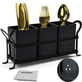 ECOIOU Cutlery Holder with drain holes keeps utensils dry on the counter.