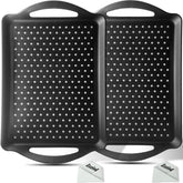 ECOIOU non-slip tray with handles in black, ideal for serving breakfast in bed.