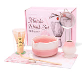 ECOLEMON pink matcha bowl with spout for smooth pouring and warmth