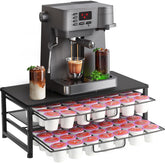 ECOLOVI K Cup Holder under the coffee maker keeps pods within reach and the counter tidy.