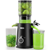 ECOSELF Juicer with wide mouth feed chute for easy whole-fruit juicing at home