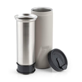 EcoVessel Travel French Press stone finish for hot coffee on the go.