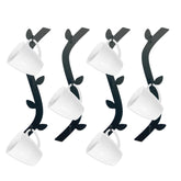 Ecqizer Coffee Mug Wall Rack front view in black metal for a modern kitchen.