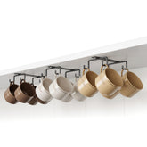 ECROCY mug hooks under cabinet display mugs for quick access and tidy countertops.