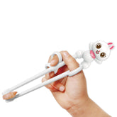 Edison Friends Rabbit White Chopsticks with a top connector for easy grip.