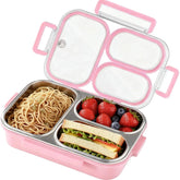 Eechen Charm pink lunch box with three compartments for organized meals.