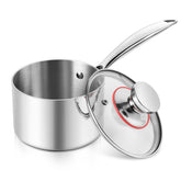 E-far 1qt saucepan with tri-ply stainless steel for even heat in sauces.