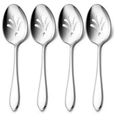 E-far stainless slotted serving spoons for buffet service with easy straining