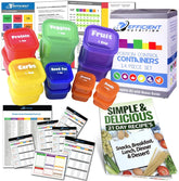 Efficient Nutrition Deluxe Kit color-coded containers for precise meal planning.
