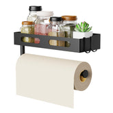 EffiJoy paper towel holder wall mount with matte black finish for sleek storage.