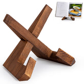 Effortich cookbook stand wooden display on kitchen counter for easy recipe viewing