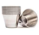 EHOMEA2Z stainless steel ramekins are compact sauce cups for hot or cold sauces.