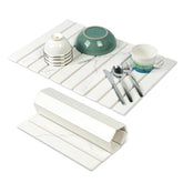 EKRHORBY large stone drying mat folded for easy storage on the counter.