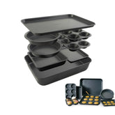 Elbee Home 8-Piece Baking Set assembled for space-saving storage and ready-to-use versatility.