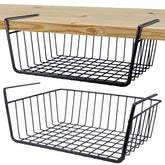ELEATTRUN undershelf basket slides over shelves to add extra storage space.