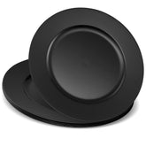 Elegant Disposables 13-inch black charger plate for an elegant table setting and easy cleanup.