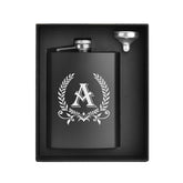 ELEGANTPARK 8 oz flask with engraved initial A for a refined wedding gift.