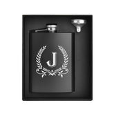 ELEGANTPARK hip flask with monogram branch design for a refined personalized gift.