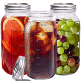 Eleganttime 64oz wide-mouth mason jar set for easy canning and storage.