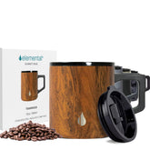 Elemental Summit mug with lid shows ergonomic grip for on-the-go coffee.