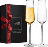 ELIXIR GLASSWARE classy champagne flutes 8oz, ideal for elegant toasts