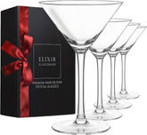 Elixir Glassware martini glasses set in crystal clarity for elegant entertaining