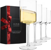 ELIXIR GLASSWARE square wine glasses 4-pack 14oz for elegant dining moments