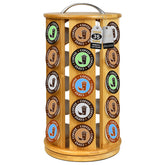 ELTOW bamboo K Cup carousel top view, easy pod selection and clutter-free counter
