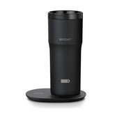 Ember Travel Mug 2+ on charging coaster maintains heat for commutes and work breaks