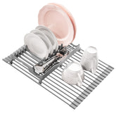 Emierai over-sink roll-up rack, space-saving solution.