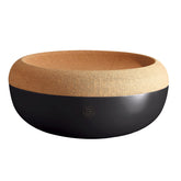 Emile Henry storage bowl top view with cork lid preserves produce freshness