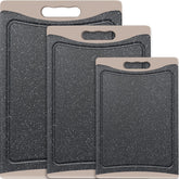 Empune extralarge cutting board set in almond gray for efficient meal prep.