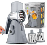EMSON rotary cheese grater with handle crank for fast shredding.