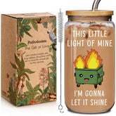 Enanaimg funny office dumpster fire 16oz glass cup ready for daily coffee rituals