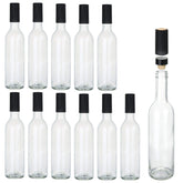 Encheng 12oz glass bottle with cork lid, ideal for wines and beverages.