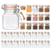 Encheng 4 oz glass jar with airtight lid closeup showing secure seal for fresh storage
