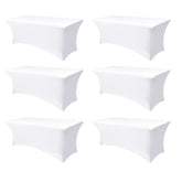 Enjoyidea 6ft rectangle tablecloth pack 6 white for clean, coordinated events.